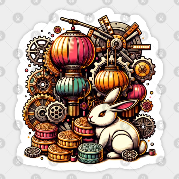 Steampunk Mid Autumn Festival Sticker by HolidayBug